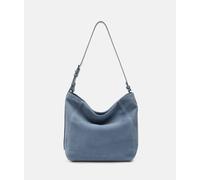 Geräumige Hobo-Bag aus Veloursleder blau