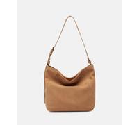Geräumige Hobo-Bag aus Veloursleder braun