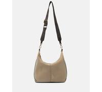 Geräumige Schultertasche aus Denim beige
