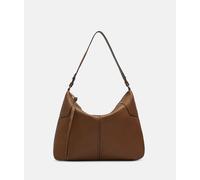 Geräumige Schultertasche aus Schafsleder braun