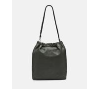 Geräumige Schultertasche aus Schafsleder olive