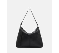 Geräumige Schultertasche aus Schafsleder schwarz