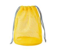Geräumige Schwimmtasche aus Netzstoff, Nylon, Kordelzug, Kulturbeutel, Organizer für Reisen, Strand, Fitnessstudio, Aufbewahrung, wasserabweisend, Sport, gelb L, Einheitsgröße