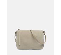 Geräumige Umhängetasche aus weichem Veloursleder beige