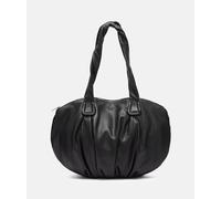 Geräumiger Shopper aus Leder schwarz