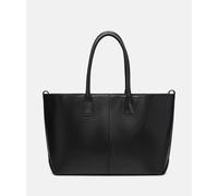 Geräumiger Shopper aus weichem Leder schwarz