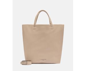 Geräumiger Shopper aus weichem Schafsleder beige