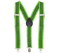 Geraffte Neon Hosenträger Milan Grün | OS - Grün | Wir machen Party.de |