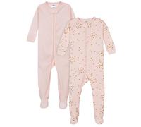 Gerber Baby-Mädchen 2er-Pack Pyjamas mit Füßen, Love Pink, 18 Monate