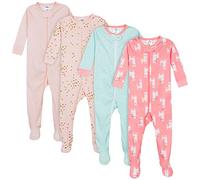 Gerber Baby-Mädchen 4er-Pack Pyjamas mit Füßen, Love Llamas Pink, 18 Monate