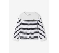 Geringeltes Langarmshirt Mädchen blau Gr. 146/152 von Vertbaudet