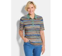 Geringeltes Poloshirt aus Viskose-Jersey orange 54