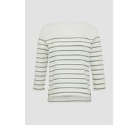 Geringeltes Sweatshirt mit U-Boot-Ausschnitt 40 grün|creme 2168280.73G6.40