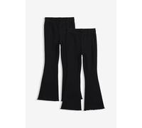 Gerippte ausgestellte Leggings (2er Pack) 116