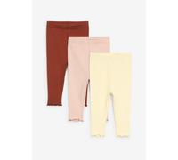 Gerippte Leggings aus Bio-Baumwolle mit Volants (3er Pack) 80/86
