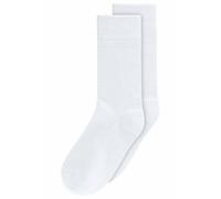 Gerippte Baumwoll-Socken GOTS, 2er Pack White 39-42