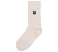 Gerippte Socken Stickerei 1er Pack | von MELA | Fairtrade & GOTS zertifiziert CREAM MELANGE / KLEE 39-42