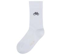 Gerippte Socken Stickerei 1er Pack | von MELA | Fairtrade & GOTS zertifiziert WEISS / BIKE 43-46