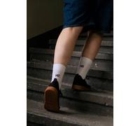 Gerippte Socken Stickerei 1er Pack | von MELA | Fairtrade & GOTS zertifiziert WEISS / HI 43-46
