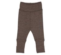 Gerippte Wolle Hose walnussbraun meliert 62