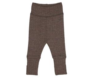 Gerippte Wolle Hose walnussbraun meliert 62