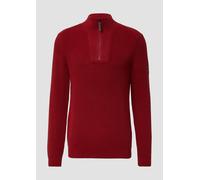 Gerippter Baumwoll-Pullover mit Troyer-Kragen XL rot 2173022.3626.XL