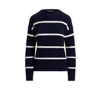 Gerippter Baumwollpullover mit Streifen L Blue