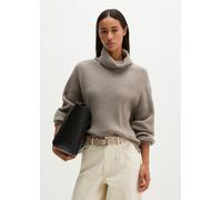 Gerippter Rollkragen-Pullover loose beige XXL