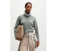 Gerippter Rollkragen-Pullover loose grau XXL
