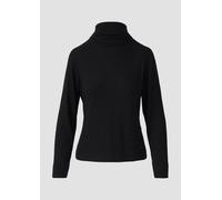 Gerippter Rollkragenpullover im Slim Fit 46 schwarz 2167694.9999.46
