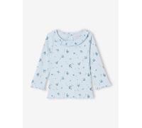 geripptes Baby Shirt mit langen Ärmeln Bio-Baumwolle himmelblau Gr. 74 von Vertbaudet
