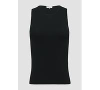 Geripptes Feinstrick-Top im Slim Fit 42 schwarz 2163836.9999.42
