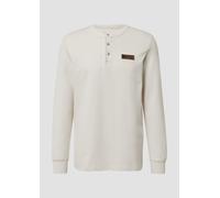 Geripptes Henley-Shirt mit Label-Patch XXL creme 2170157.9000.XXL