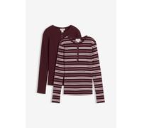 Geripptes Langarmshirt aus Bio-Baumwollmix 48/50 (XL)