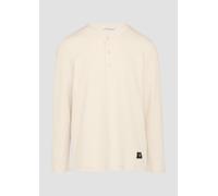 Geripptes Langarmshirt mit Henley-Ausschnitt 3XL Beige 2156482.0805.3XL