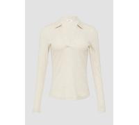 s.Oliver Geripptes Langarmshirt mit Polokragen