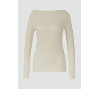 Geripptes Langarmshirt mit U-Boot-Ausschnitt 42 Beige 2175244.81W9.42