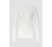 Geripptes Langarmshirt mit U-Boot-Ausschnitt 42 creme 2175244.0210.42