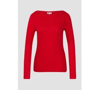 Geripptes Langarmshirt mit U-Boot-Ausschnitt 42 rot 2175244.3384.42