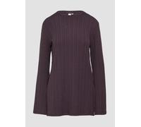 Geripptes Longshirt mit seitlichen Schlitzen XS lila 2153408.4988.XS