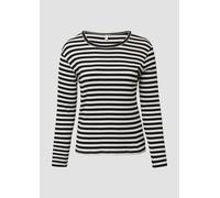 Geripptes Longsleeve im Slim Fit 48 weiß|schwarz 2174031.99G0.48