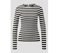 Geripptes Longsleeve im Slim Fit XL schwarz|creme 2170671.99G0.XL