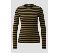 Geripptes Longsleeve im Slim Fit XS olive|schwarz 2170671.75G0.XS