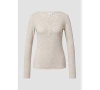 Geripptes Longsleeve mit Henleyausschnitt 40 Beige 2172302.81W9.40