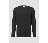Geripptes Longsleeve mit Henleyausschnitt M grau 2172532.9898.M
