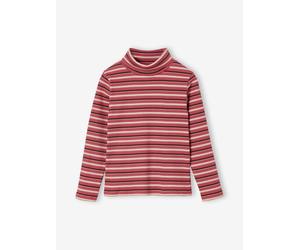 Geripptes Mädchen Rollkragen-Shirt himbeer Gr. 140 von vertbaudet