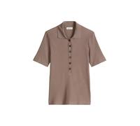 Poloshirt MARC O'POLO "mit TENCEL™ Modal", Damen, Gr. M, chalky braun, Obermaterial: 58% Baumwolle, 38% Modal, 4% Elasthan, unifarben, slim fit, Shirts (24577259-M) chalky braun