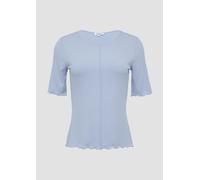 Geripptes Slim-Fit-Shirt mit Nahtdetail 36 blau 2164159.5083.36