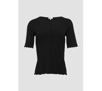 Geripptes Slim-Fit-Shirt mit Nahtdetail 46 schwarz 2164159.9999.46