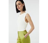 Geripptes Stricktop aus Viskosemix im Slim Fit weiß 42